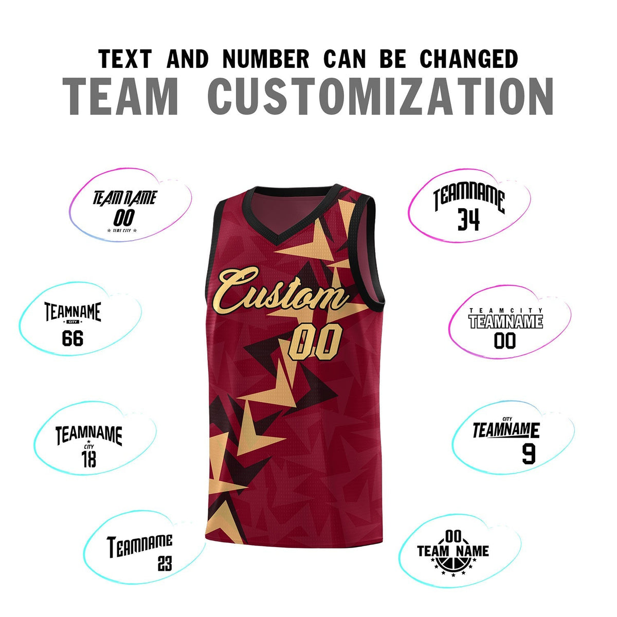 Custom Crimson Boomerang Pattern Kits Basketball Jersey|KXKSHOP