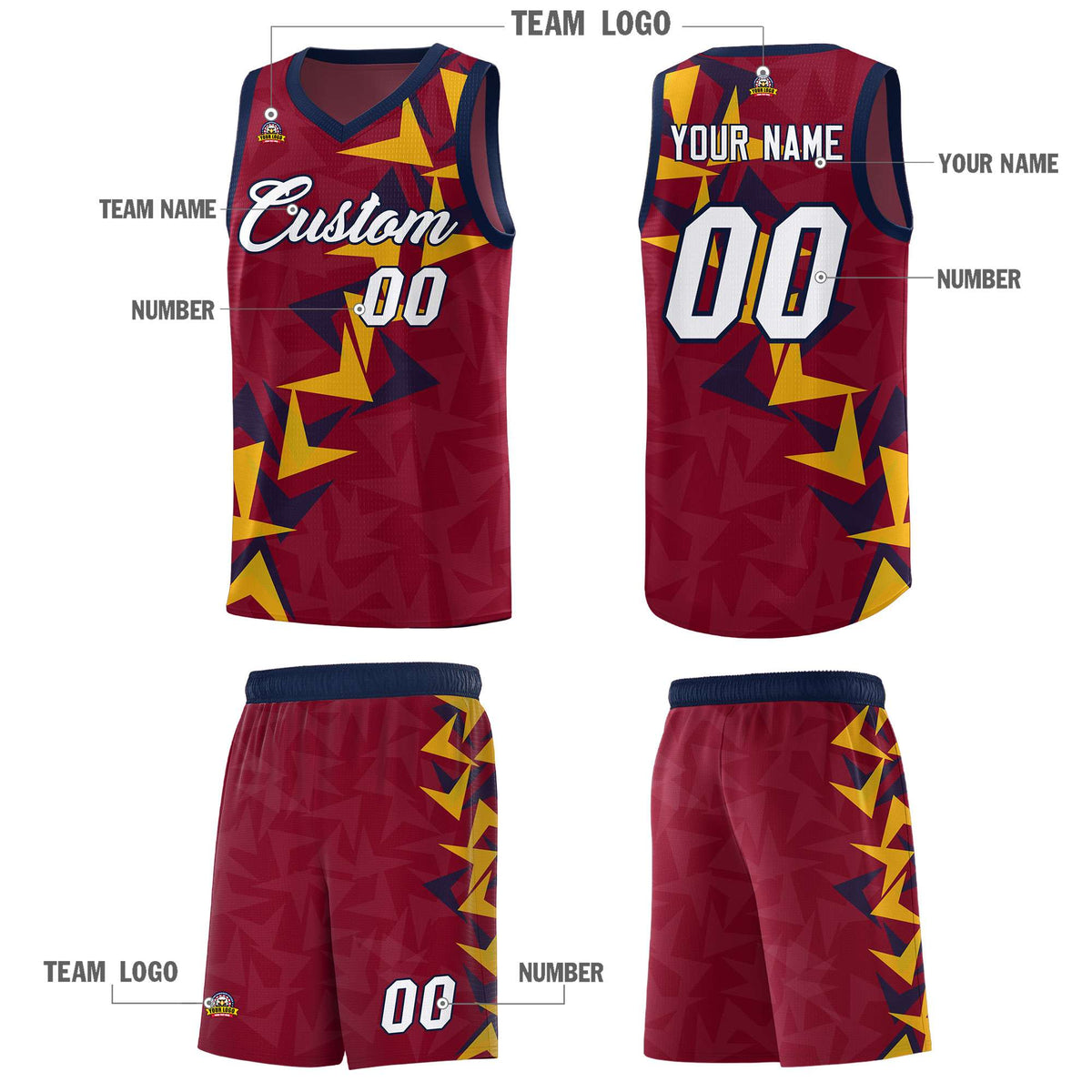 Custom Crimson Boomerang Pattern Kits Basketball Jersey|KXKSHOP