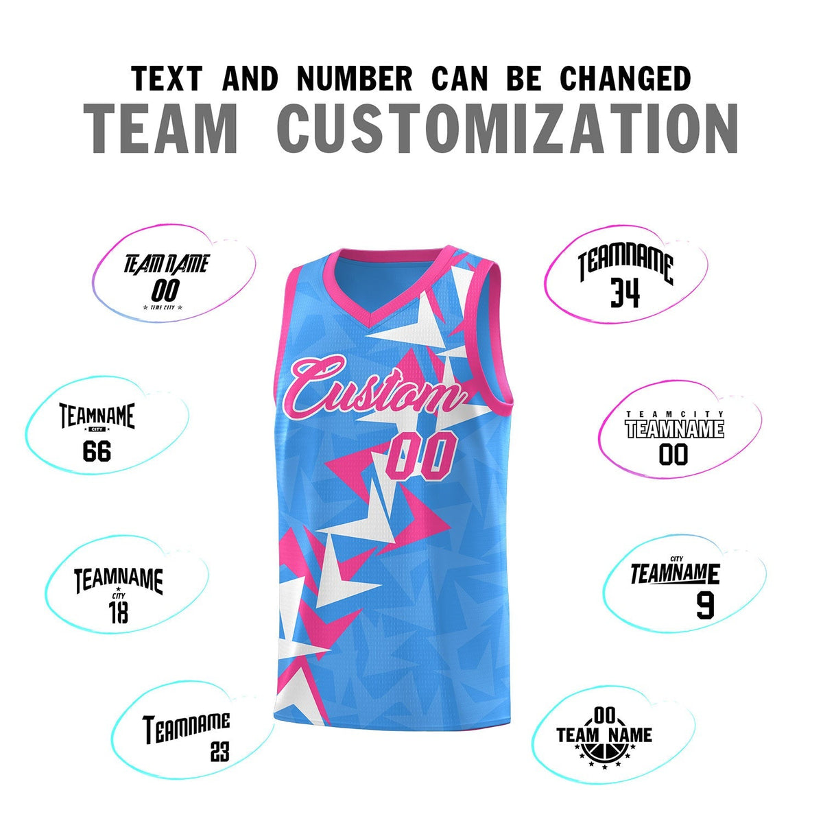 Custom Light Blue Boomerang Pattern Kits Basketball Jersey|KXKSHOP