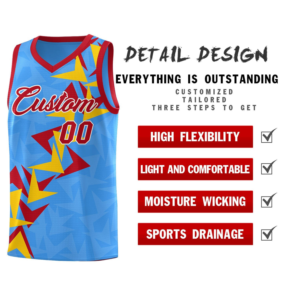 Custom Light Blue Boomerang Pattern Kits Basketball Jersey|KXKSHOP