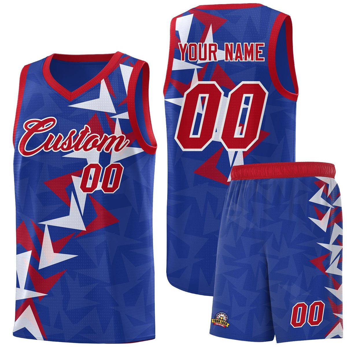 Custom Royal Boomerang Pattern Kits Basketball Jersey|KXKSHOP