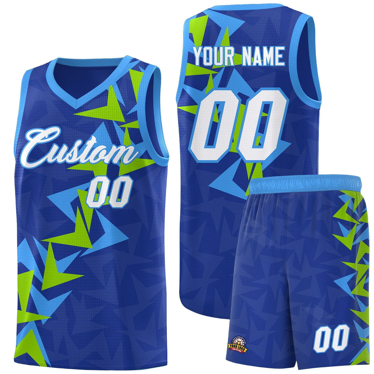 Custom Royal Boomerang Pattern Kits Basketball Jersey|KXKSHOP