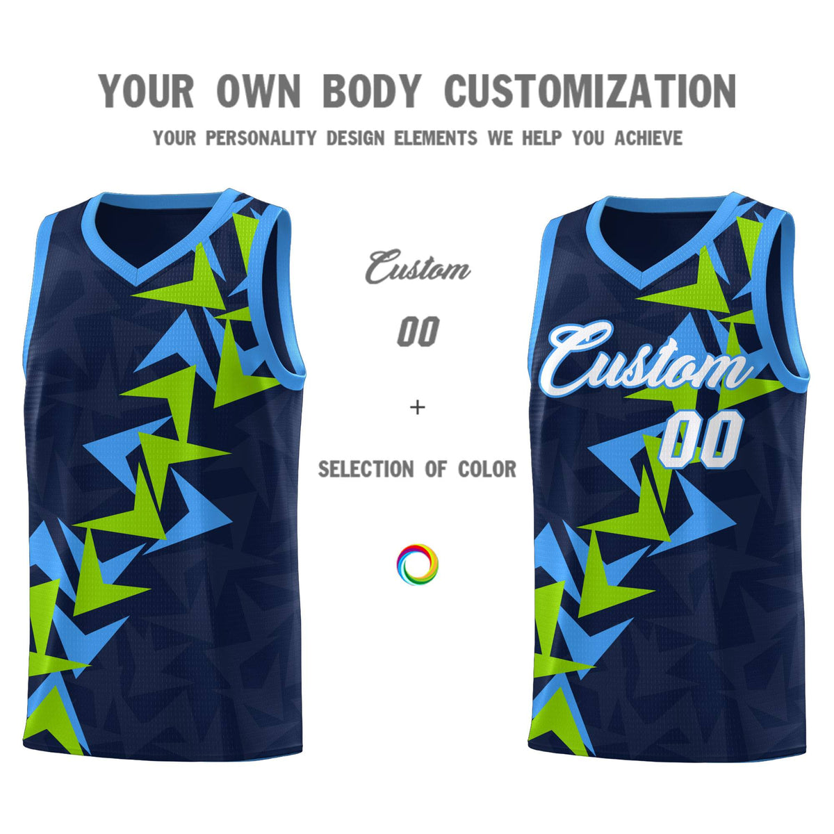 Custom Navy Boomerang Pattern Kits Basketball Jersey|KXKSHOP