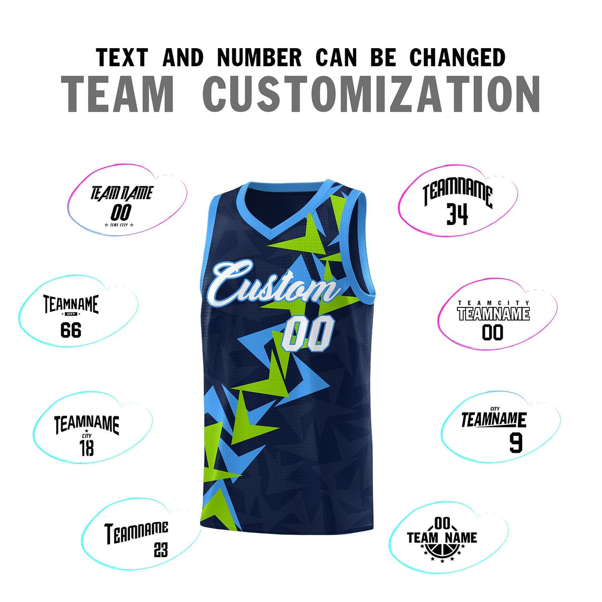 Custom Navy Boomerang Pattern Kits Basketball Jersey|KXKSHOP