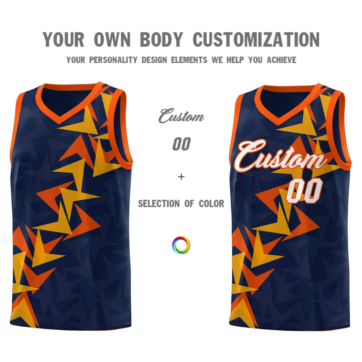 Custom Navy Boomerang Pattern Kits Basketball Jersey|KXKSHOP