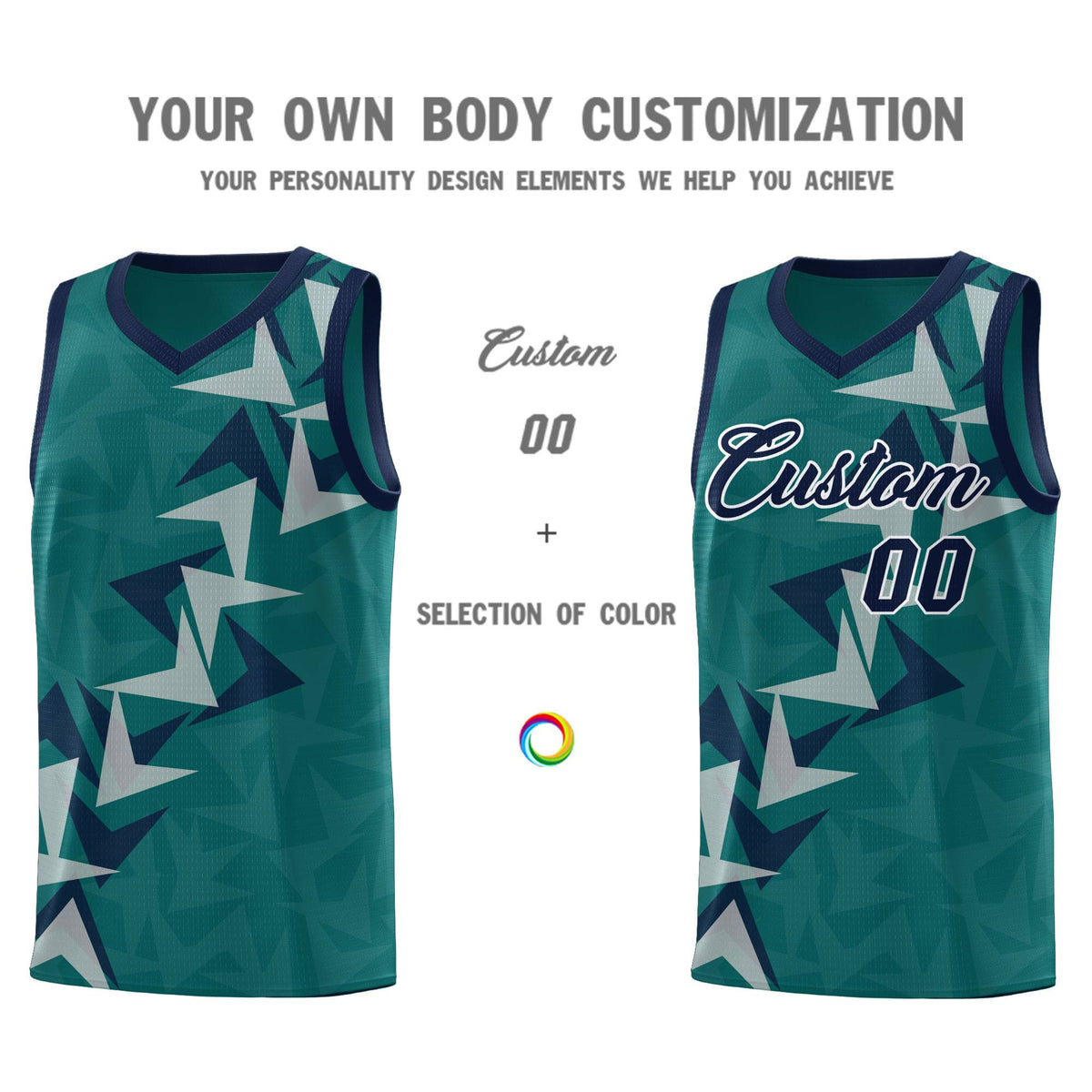 Custom Aqua Boomerang Pattern Kits Basketball Jersey|KXKSHOP