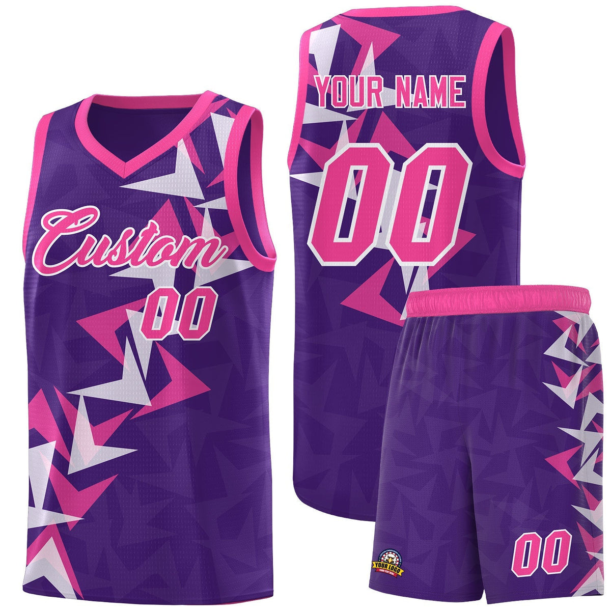 Custom Purple Boomerang Pattern Kits Basketball Jersey|KXKSHOP