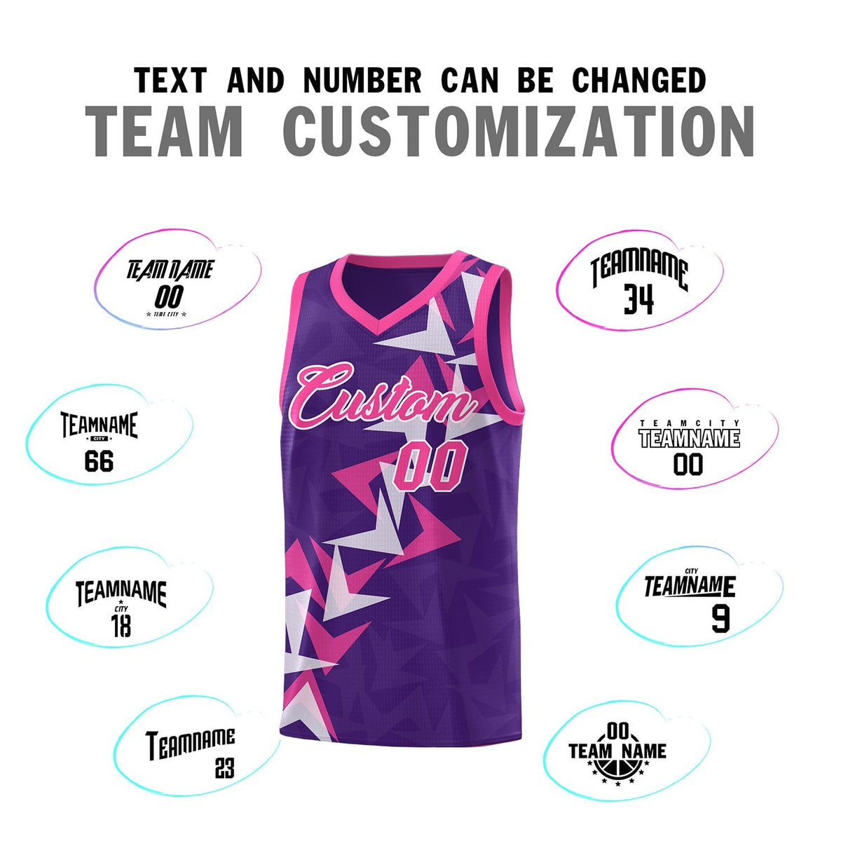 Custom Purple Boomerang Pattern Kits Basketball Jersey|KXKSHOP