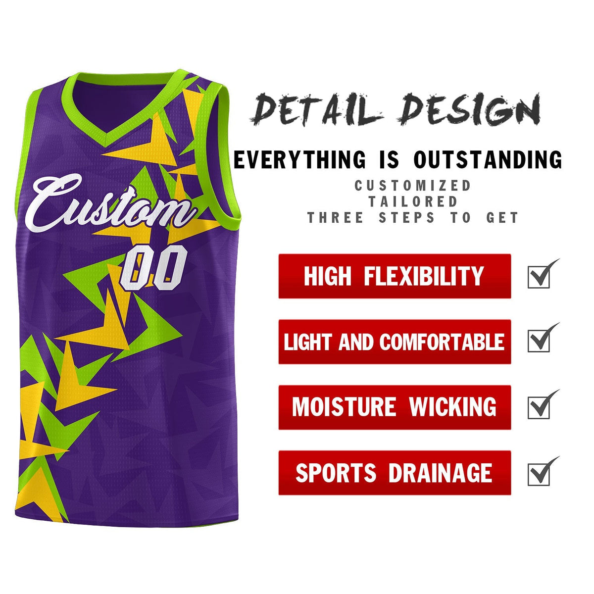 Custom Purple Boomerang Pattern Kits Basketball Jersey|KXKSHOP