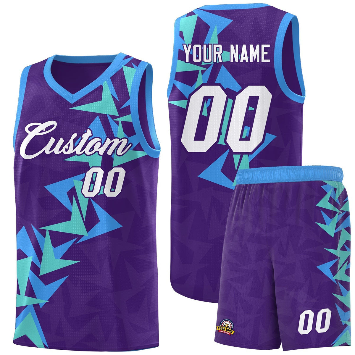Custom Purple Boomerang Pattern Kits Basketball Jersey|KXKSHOP