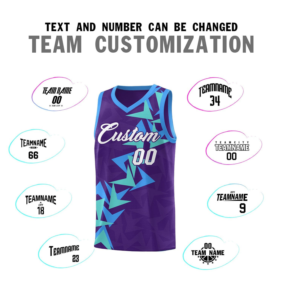 Custom Purple Boomerang Pattern Kits Basketball Jersey|KXKSHOP