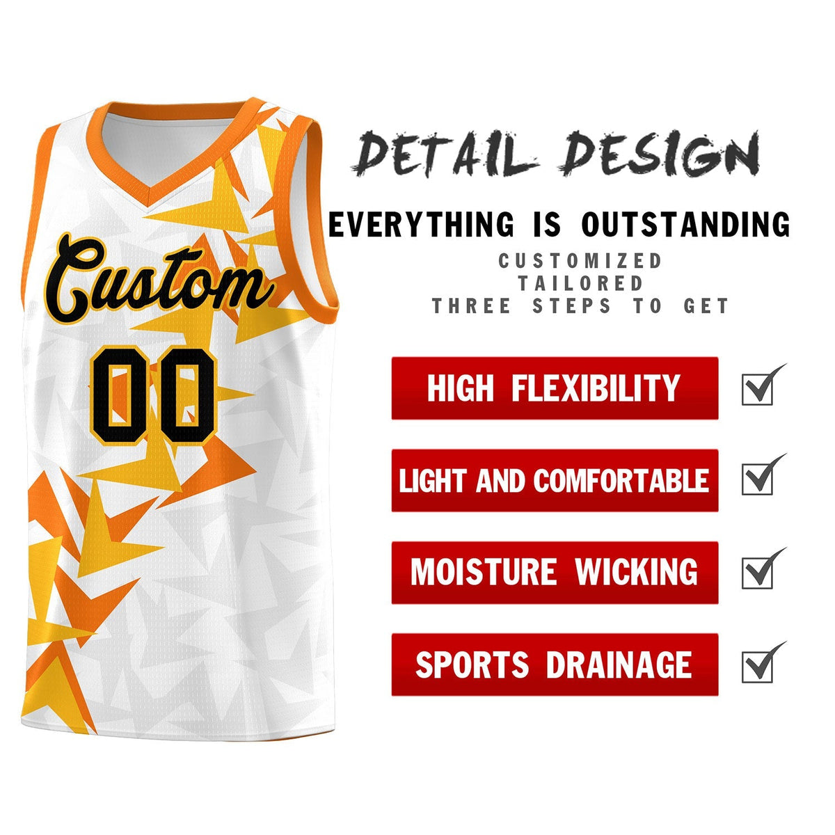 Custom White Boomerang Pattern Kits Basketball Jersey|KXKSHOP