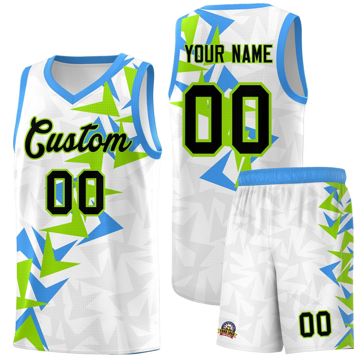 Custom White Boomerang Pattern Kits Basketball Jersey|KXKSHOP