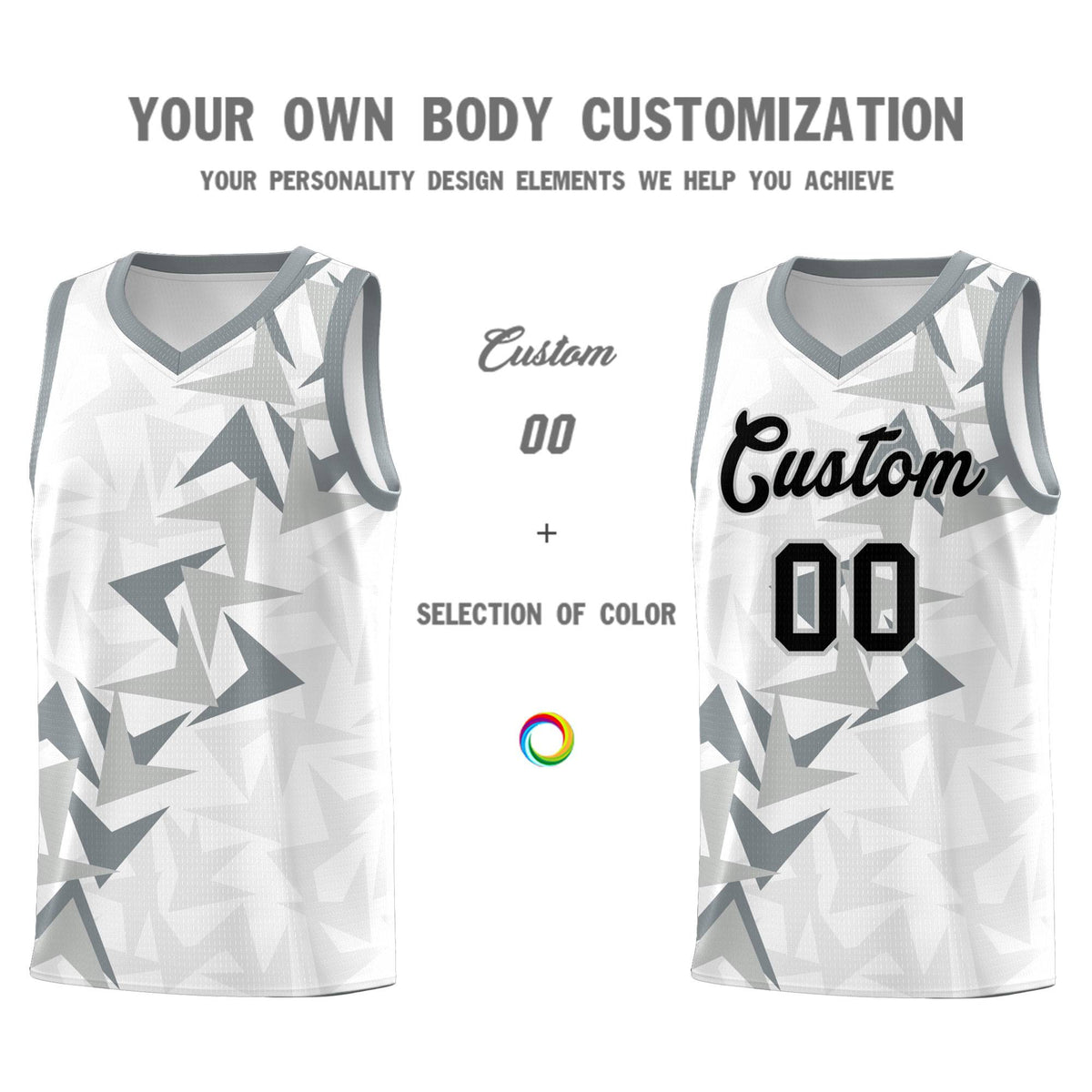 Custom White Boomerang Pattern Kits Basketball Jersey|KXKSHOP
