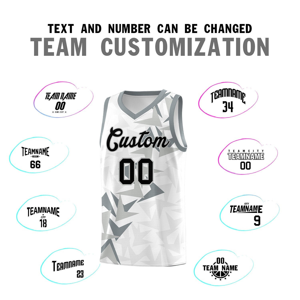Custom White Boomerang Pattern Kits Basketball Jersey|KXKSHOP