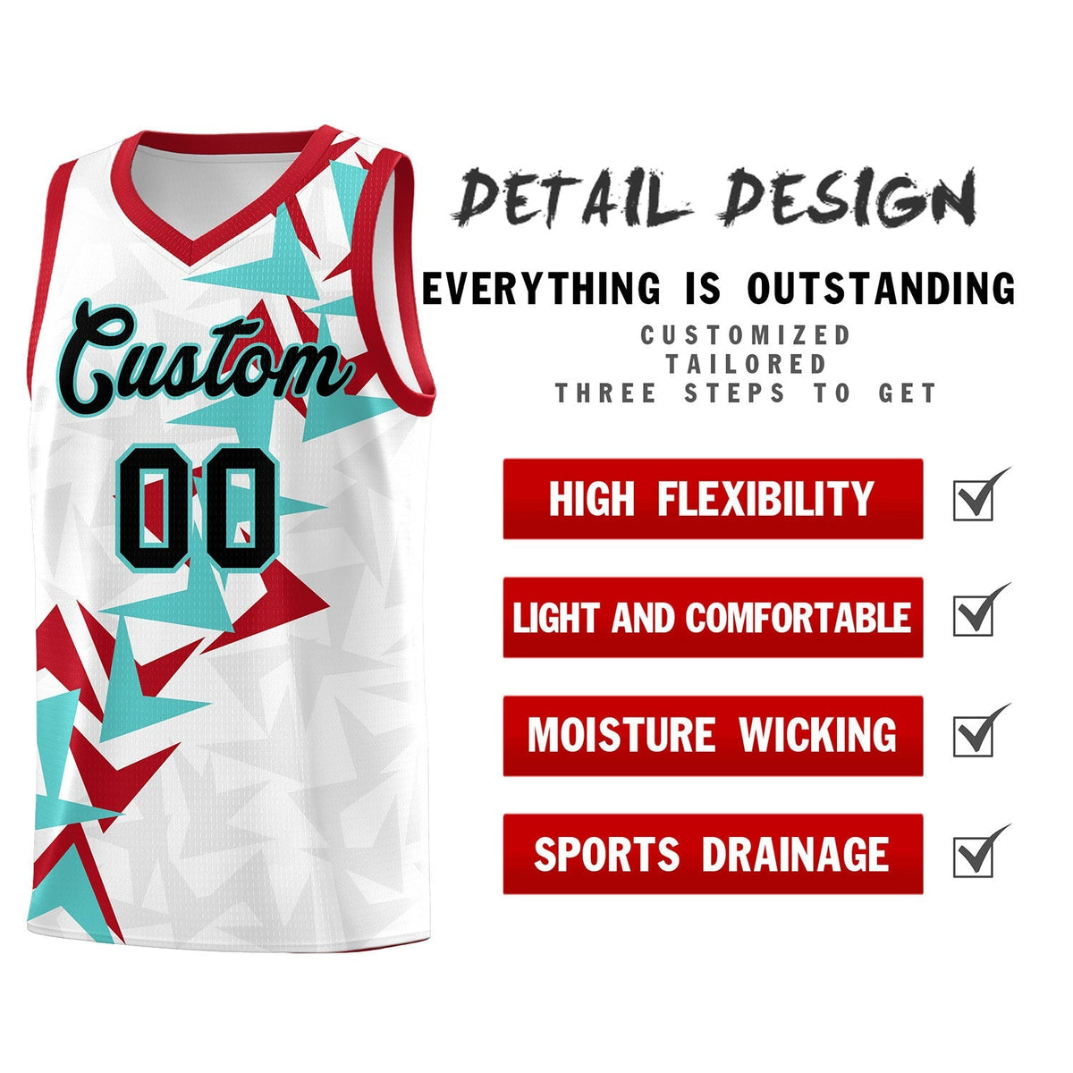 Custom White Boomerang Pattern Kits Basketball Jersey|KXKSHOP