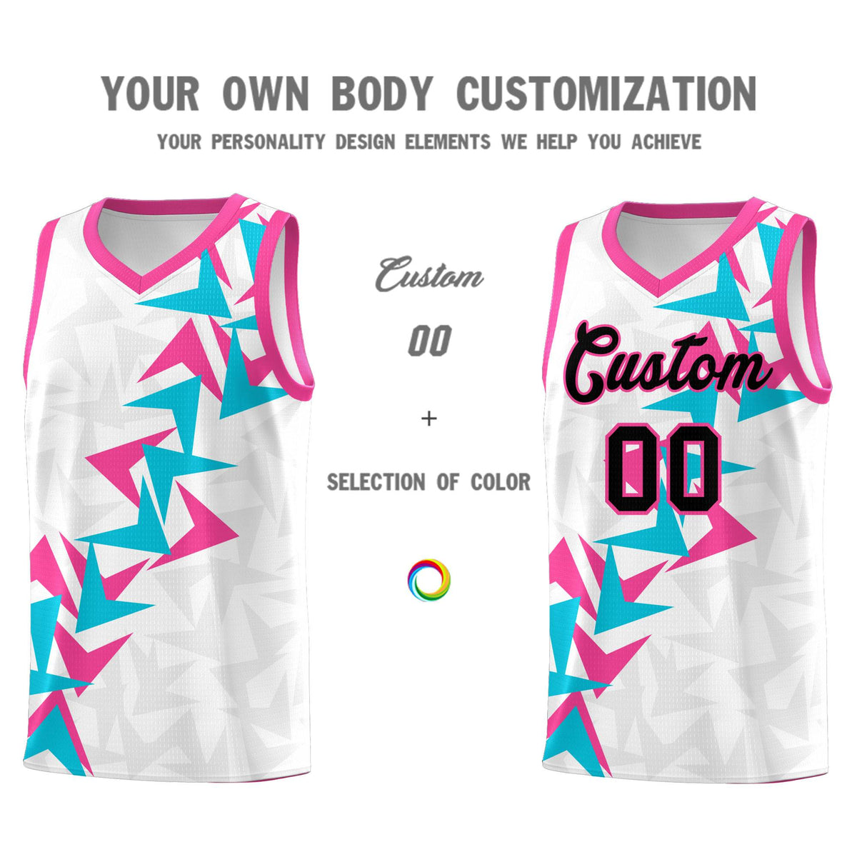 Custom White Boomerang Pattern Kits Basketball Jersey|KXKSHOP