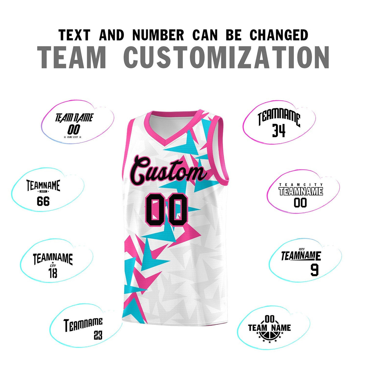 Custom White Boomerang Pattern Kits Basketball Jersey|KXKSHOP