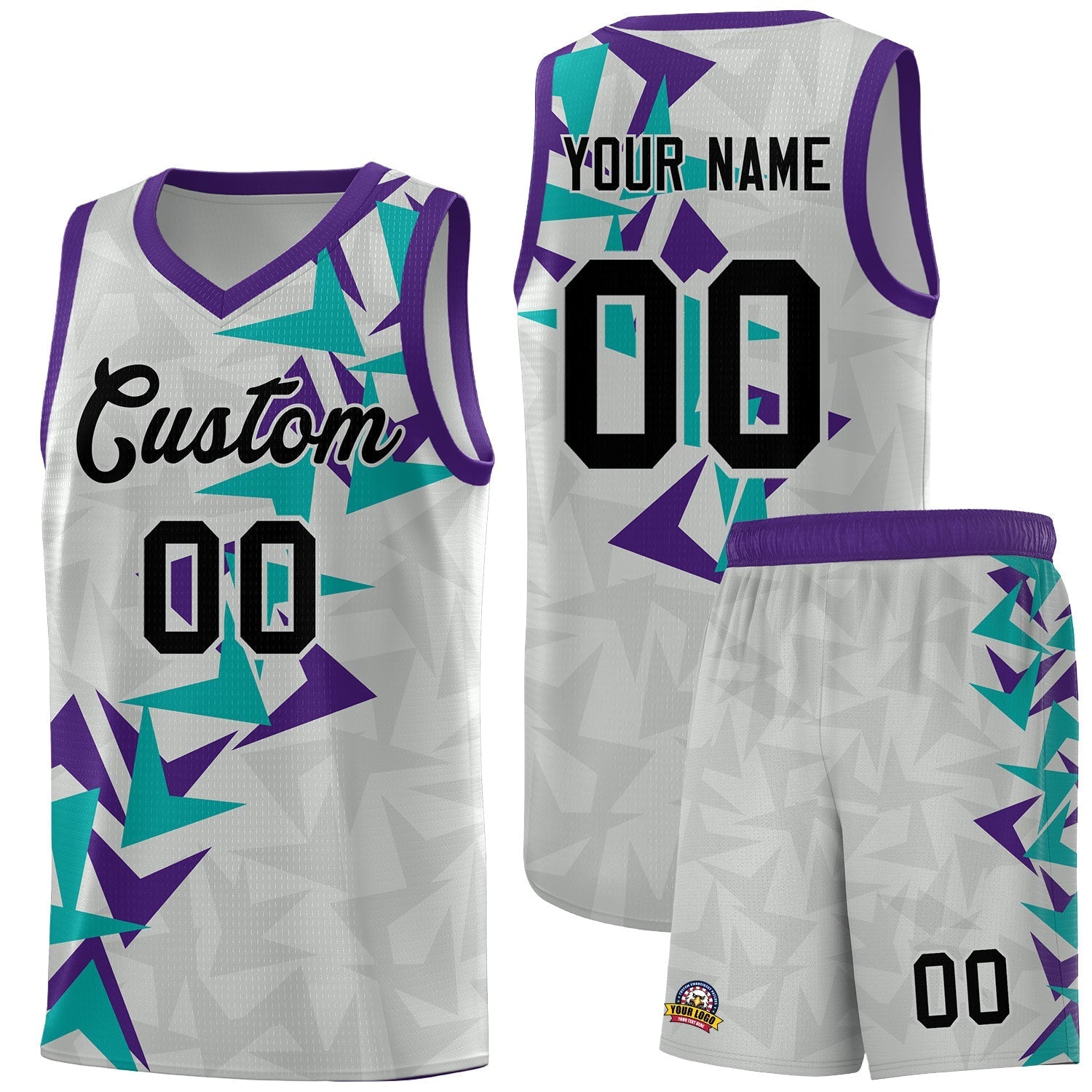 Custom Gray Boomerang Pattern Kits Basketball Jersey|KXKSHOP