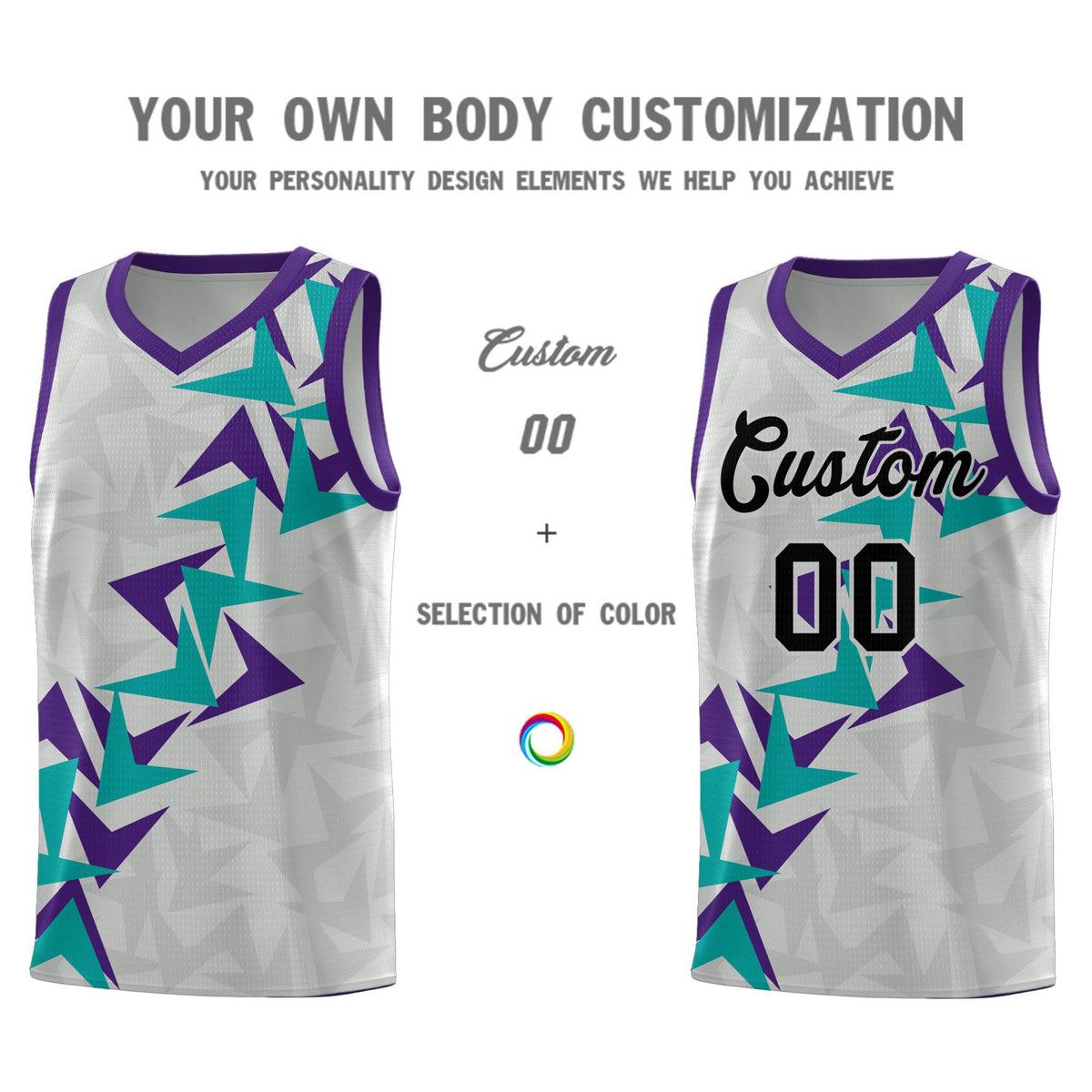Custom Gray Boomerang Pattern Kits Basketball Jersey|KXKSHOP