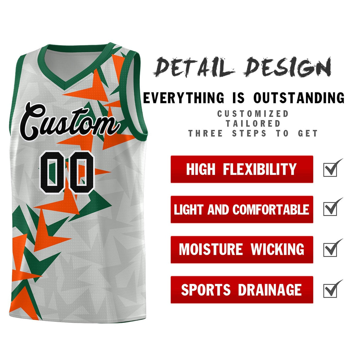 Custom Gray Boomerang Pattern Kits Basketball Jersey|KXKSHOP