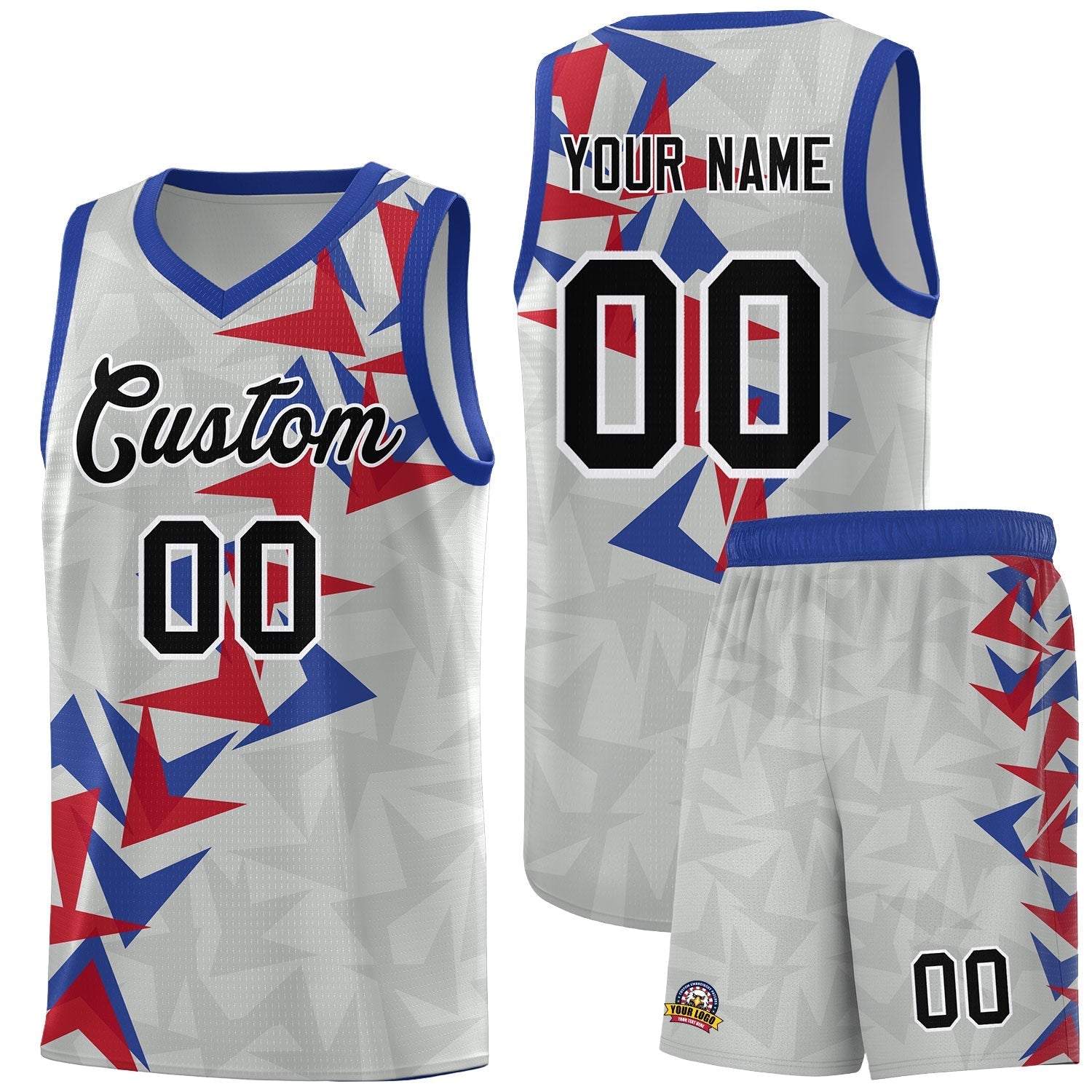 Custom Gray Boomerang Pattern Kits Basketball Jersey|KXKSHOP