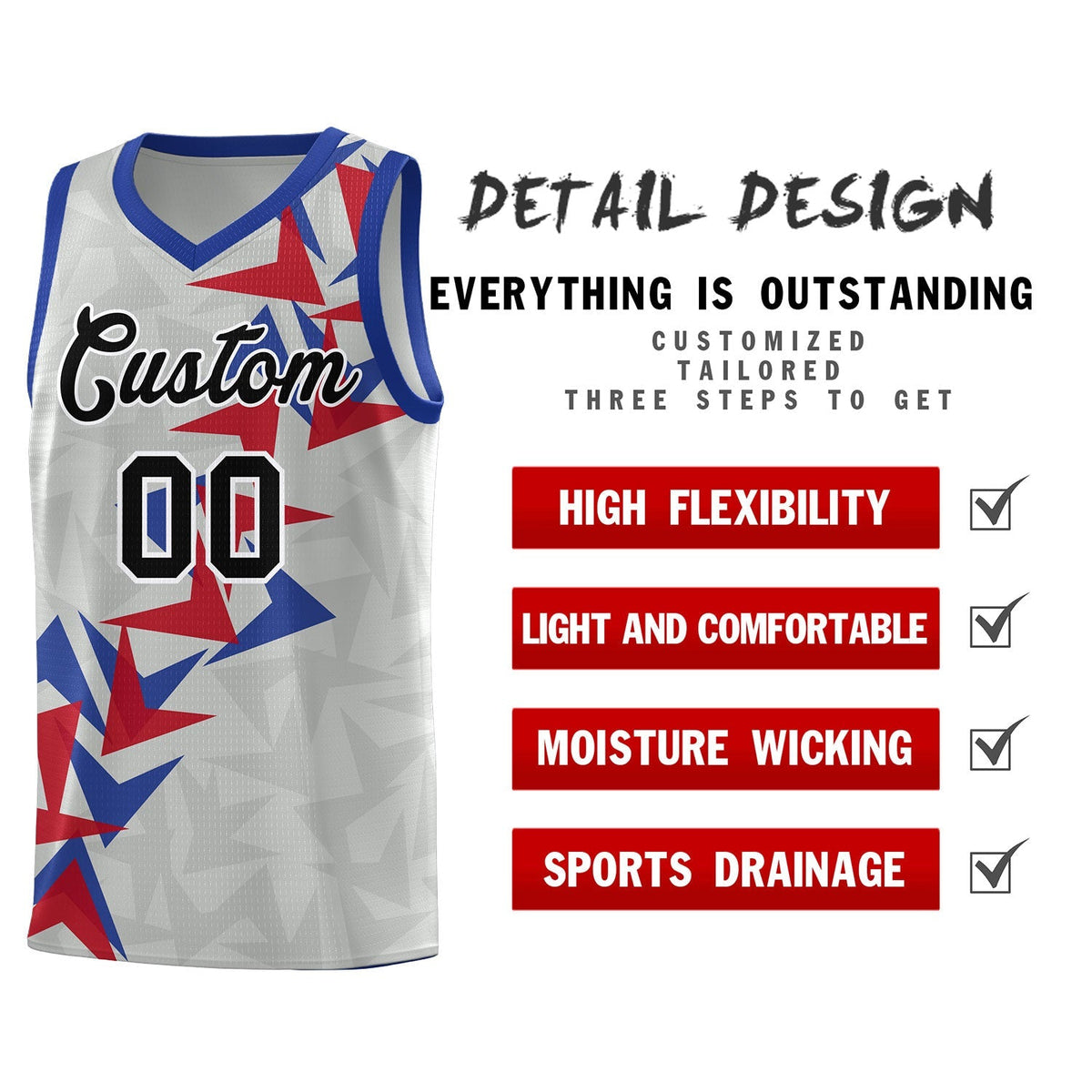 Custom Gray Boomerang Pattern Kits Basketball Jersey|KXKSHOP