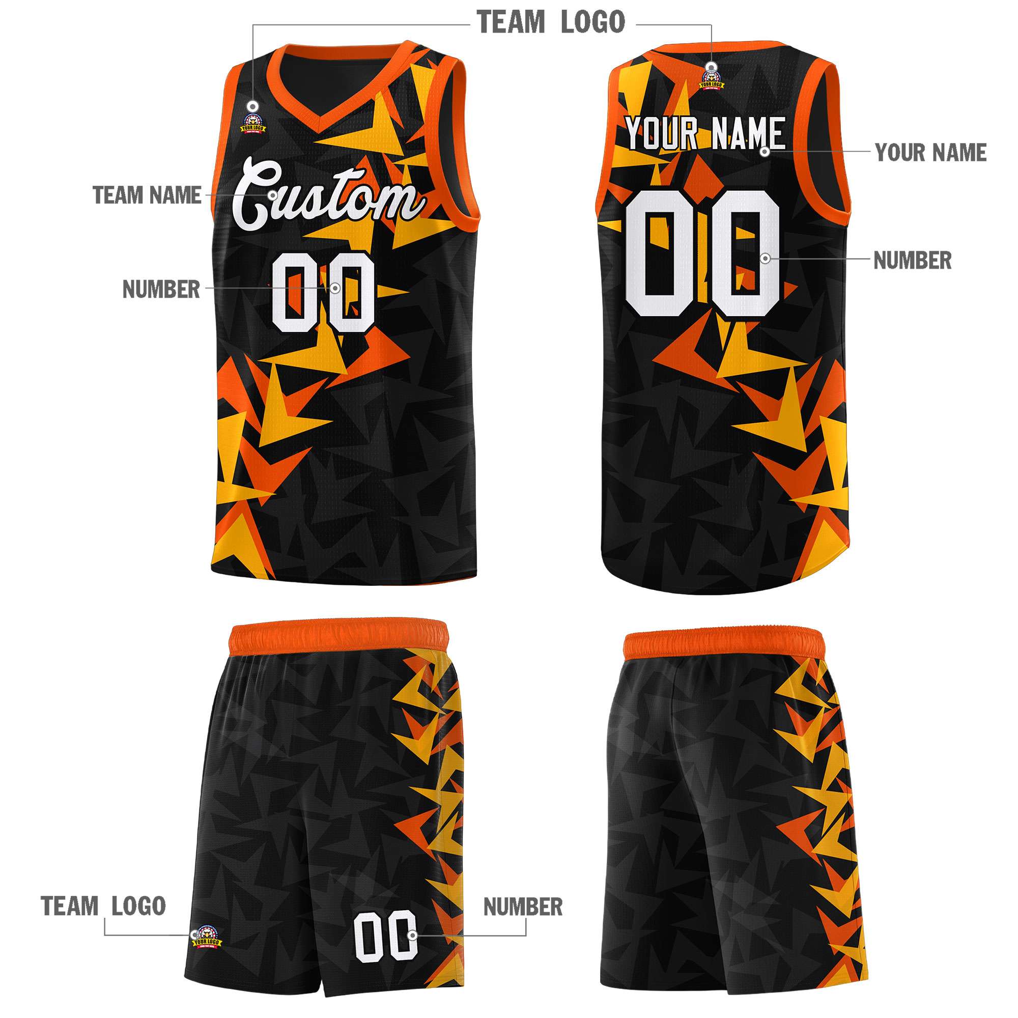 Custom Black Boomerang Pattern Kits Basketball Jersey|KXKSHOP