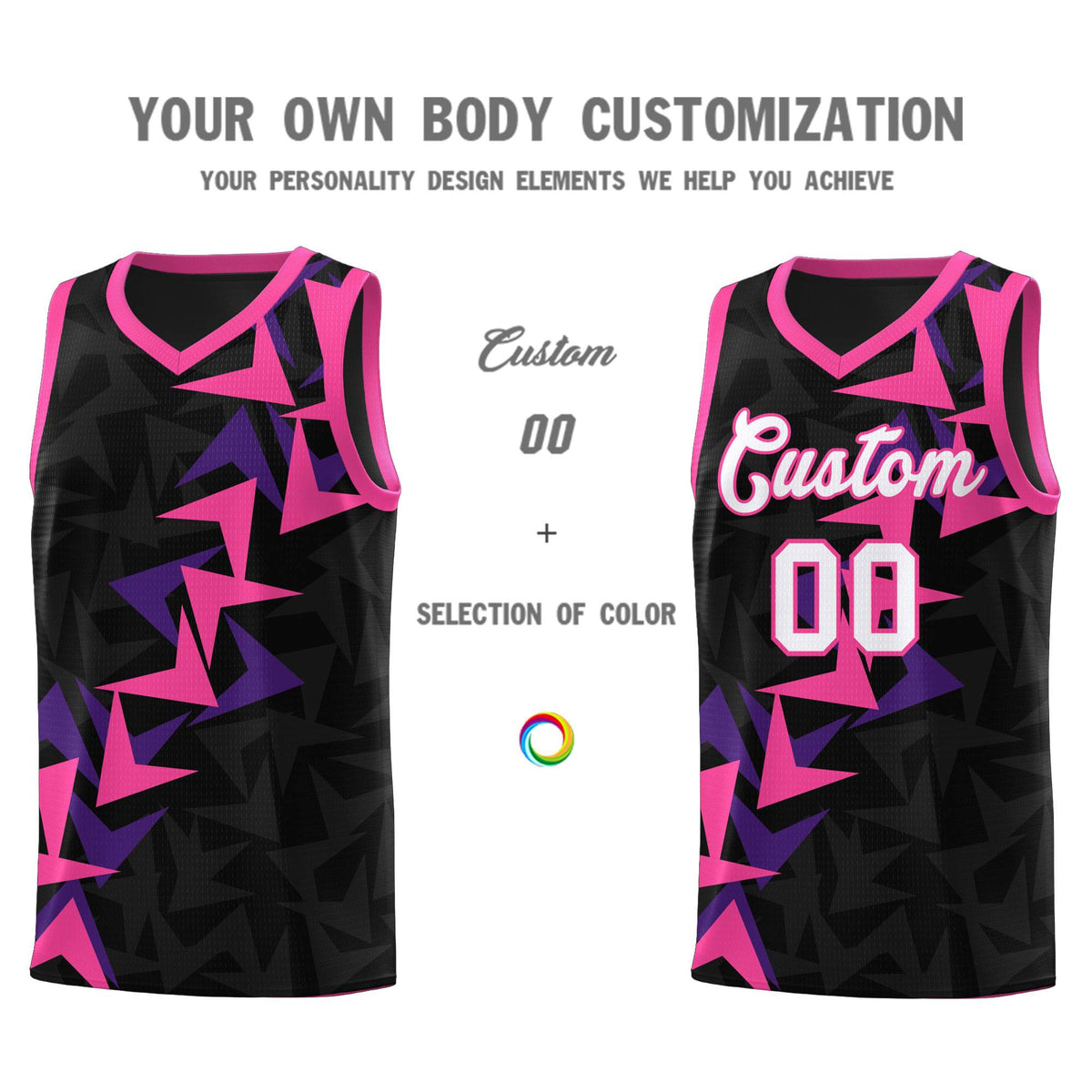 Custom Black Boomerang Pattern Kits Basketball Jersey|KXKSHOP