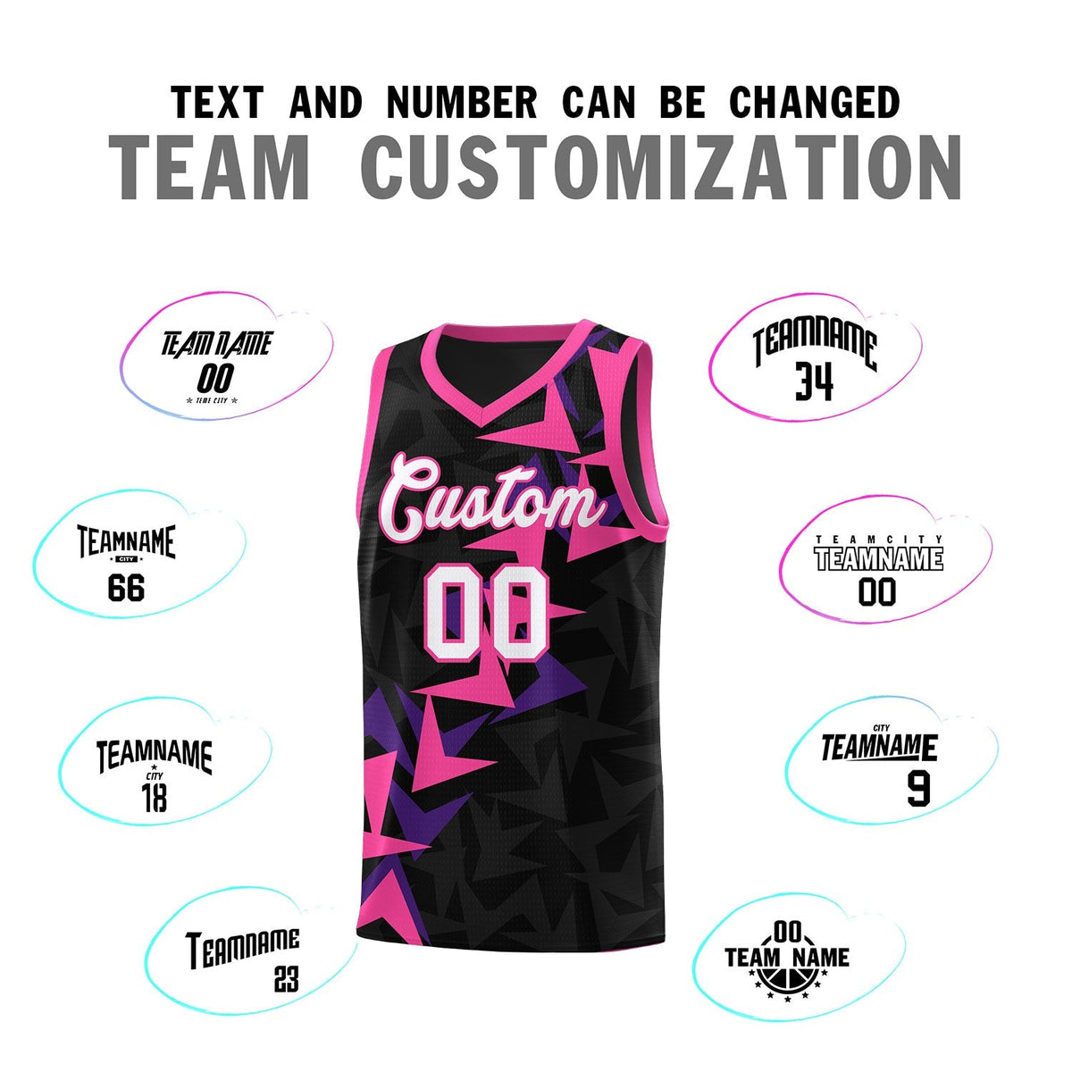 Custom Black Boomerang Pattern Kits Basketball Jersey|KXKSHOP