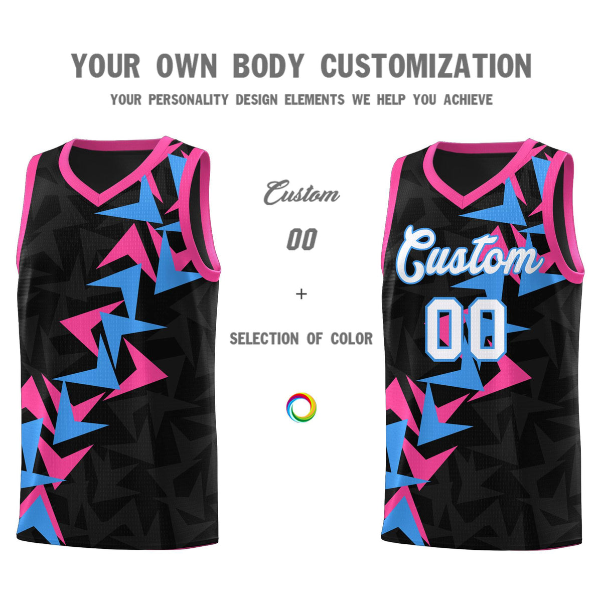 Custom Black Boomerang Pattern Kits Basketball Jersey|KXKSHOP