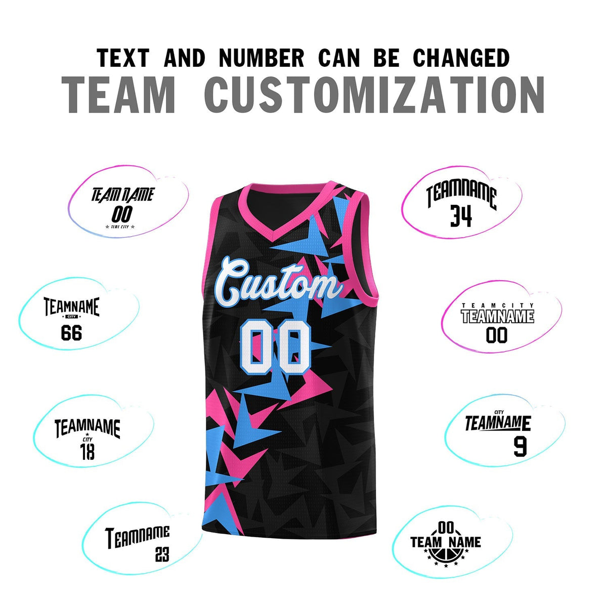 Custom Black Boomerang Pattern Kits Basketball Jersey|KXKSHOP