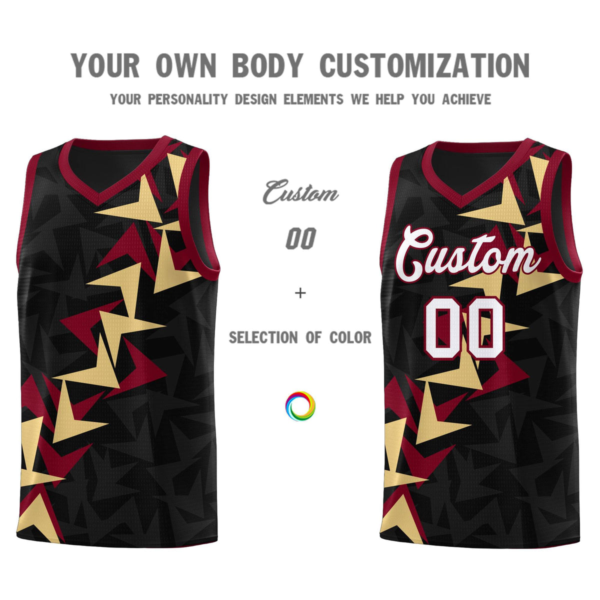 Custom Black Boomerang Pattern Kits Basketball Jersey|KXKSHOP