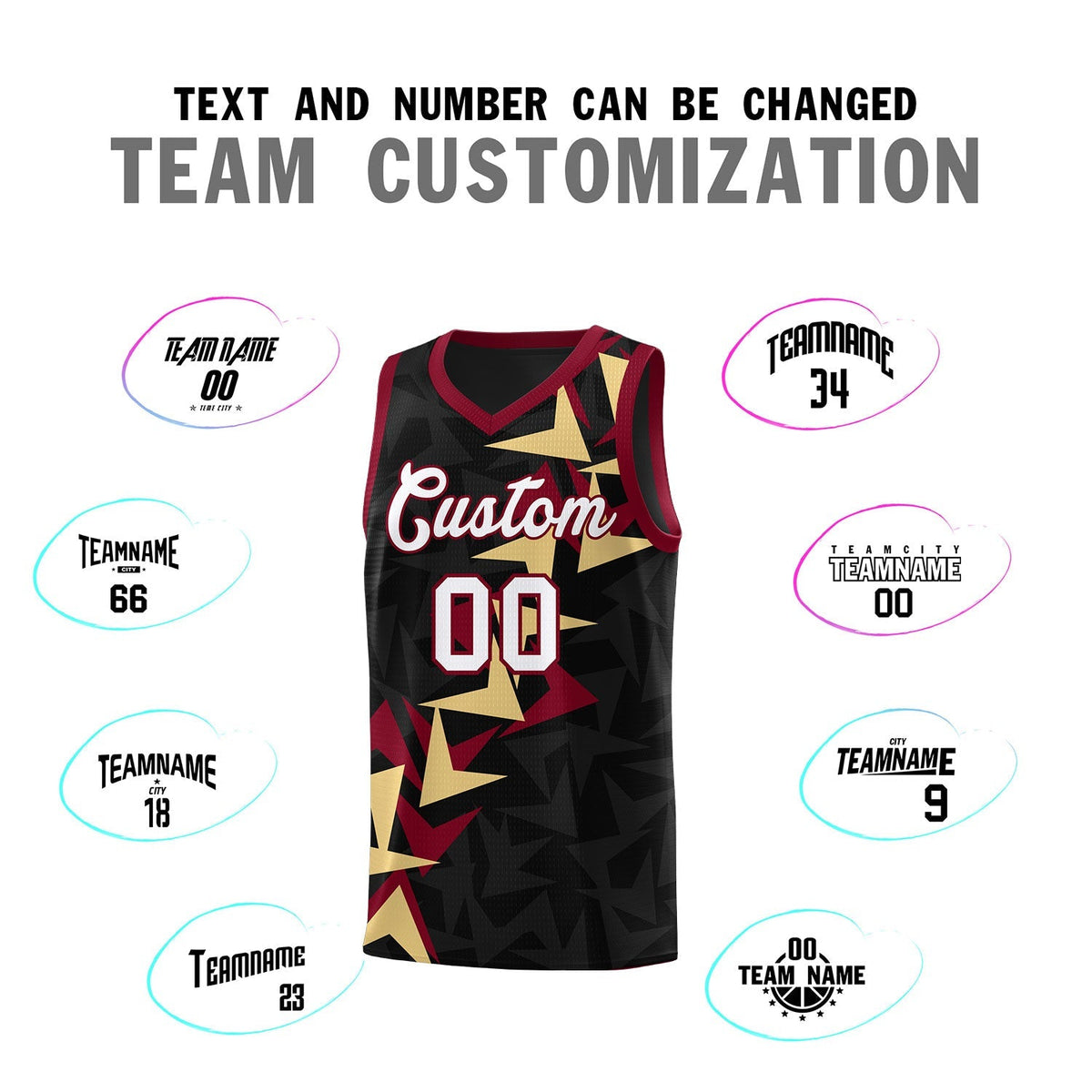 Custom Black Boomerang Pattern Kits Basketball Jersey|KXKSHOP