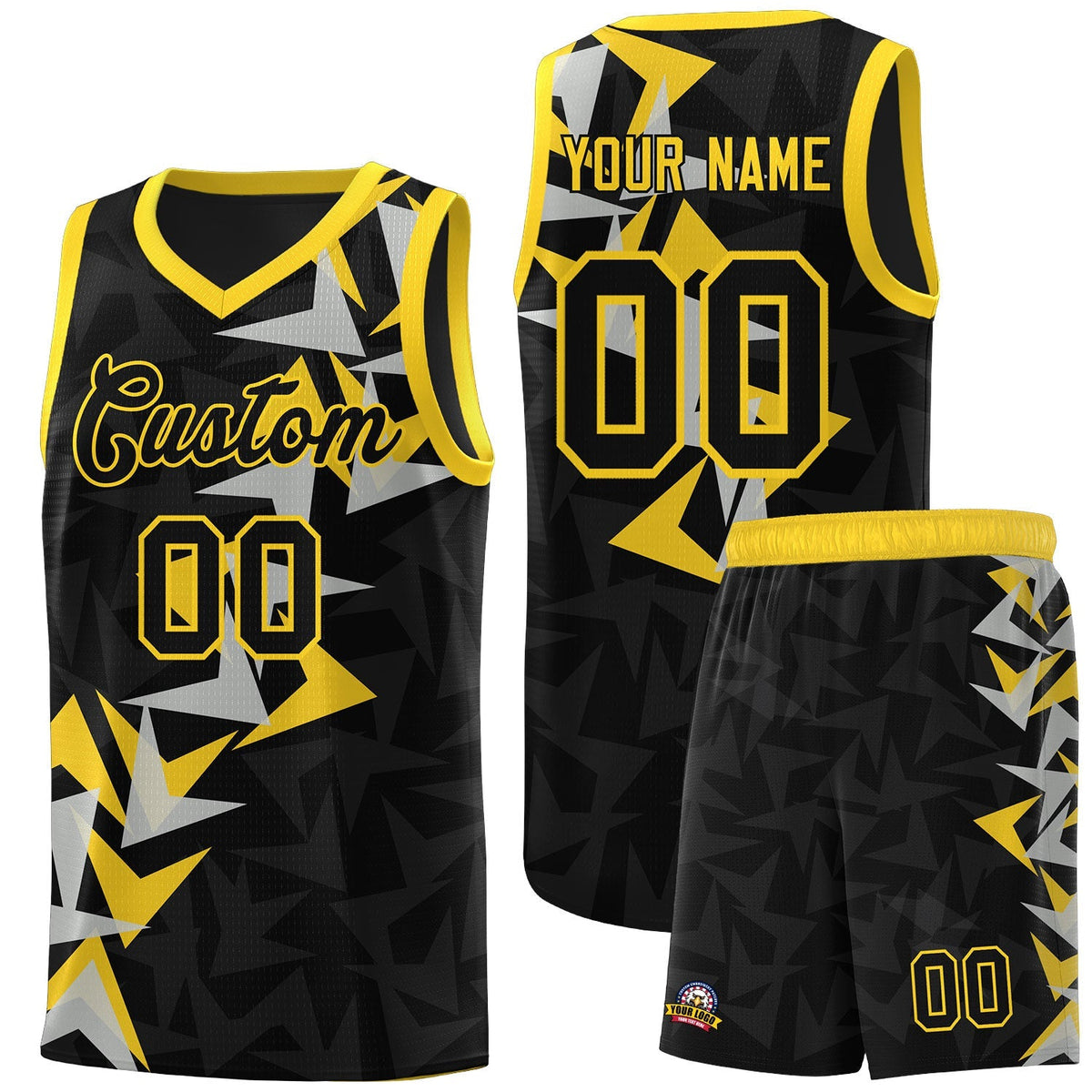 Custom Black Boomerang Pattern Kits Basketball Jersey|KXKSHOP