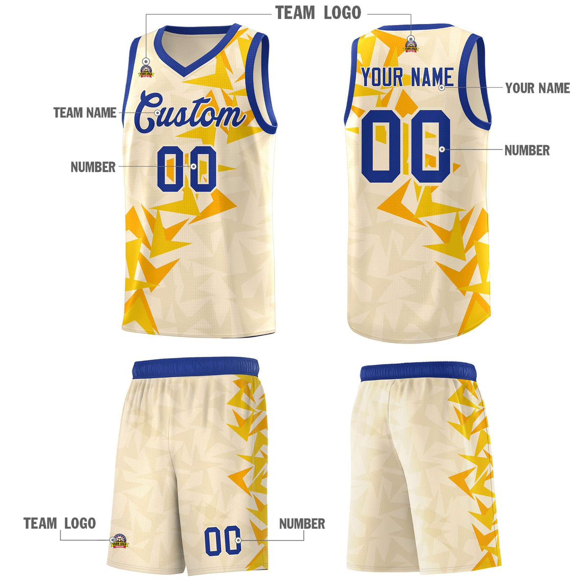 Custom Cream Boomerang Pattern Kits Basketball Jersey|KXKSHOP