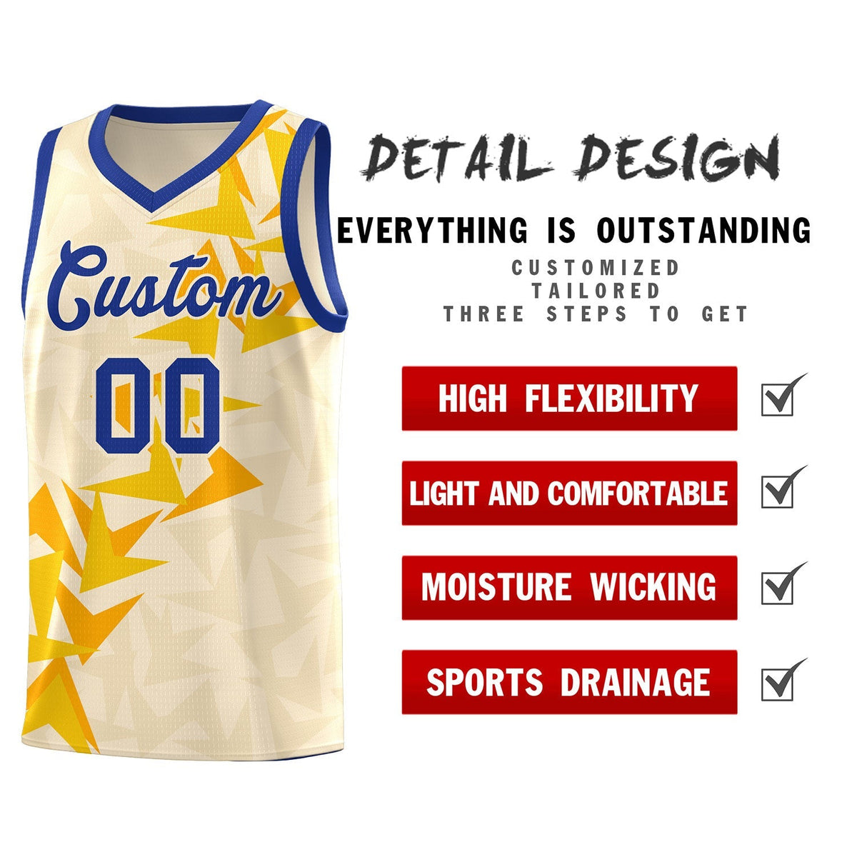 Custom Cream Boomerang Pattern Kits Basketball Jersey|KXKSHOP