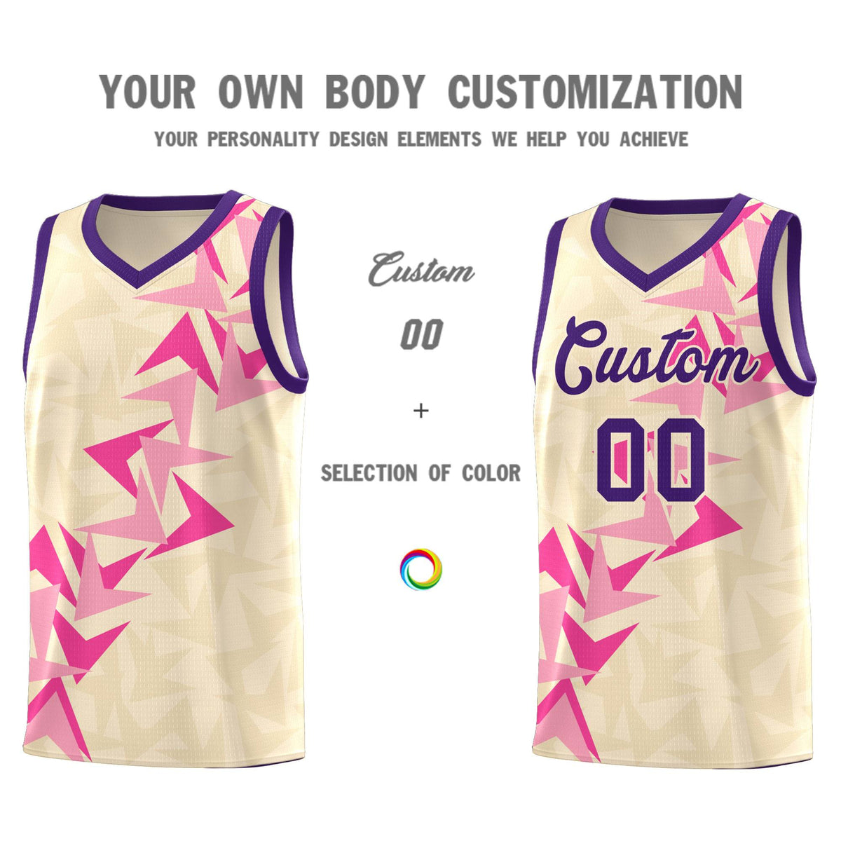 Custom Cream Boomerang Pattern Kits Basketball Jersey|KXKSHOP