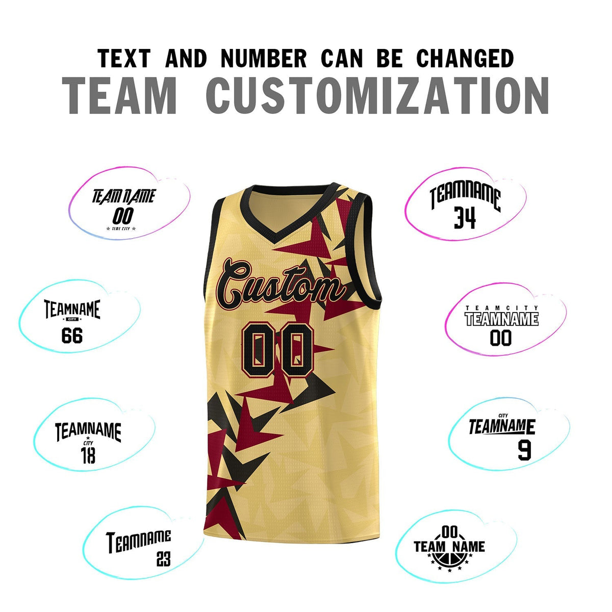Custom Khaki Boomerang Pattern Kits Basketball Jersey|KXKSHOP
