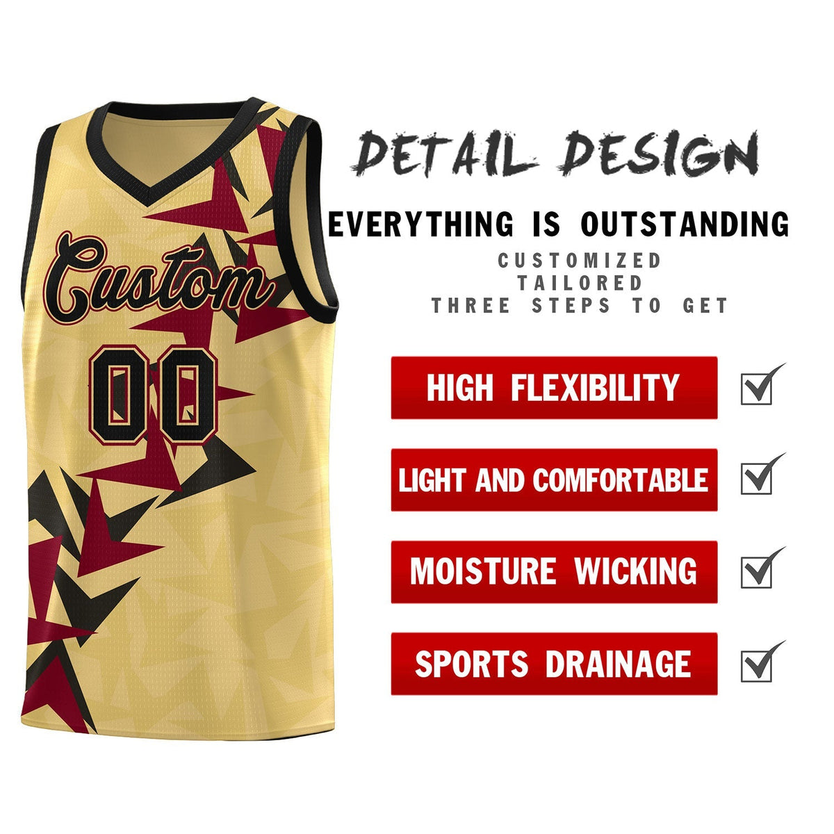 Custom Khaki Boomerang Pattern Kits Basketball Jersey|KXKSHOP