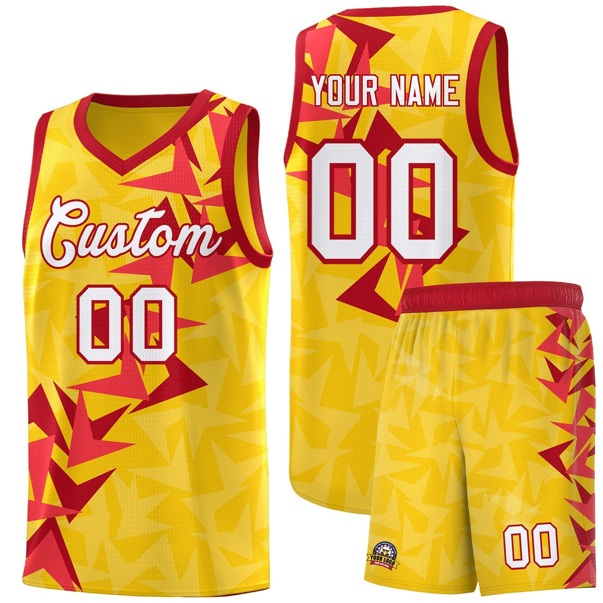 Custom Gold Boomerang Pattern Kits Basketball Jersey|KXKSHOP