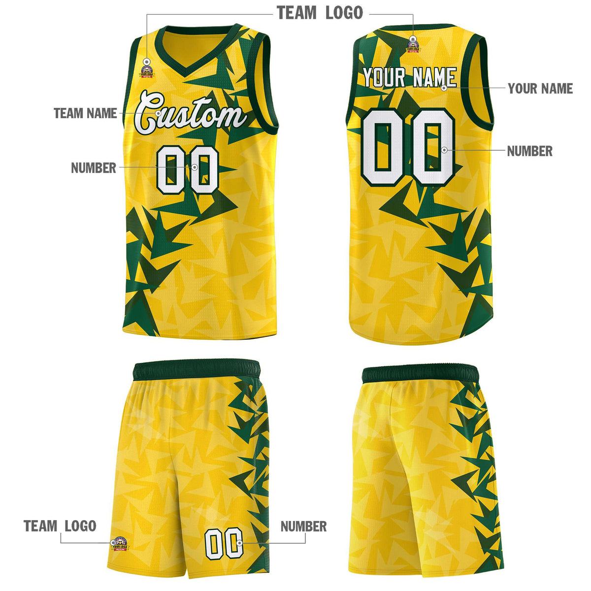 Custom Gold Boomerang Pattern Kits Basketball Jersey|KXKSHOP