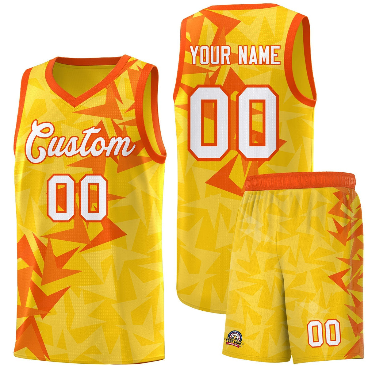 Custom Gold Boomerang Pattern Kits Basketball Jersey|KXKSHOP