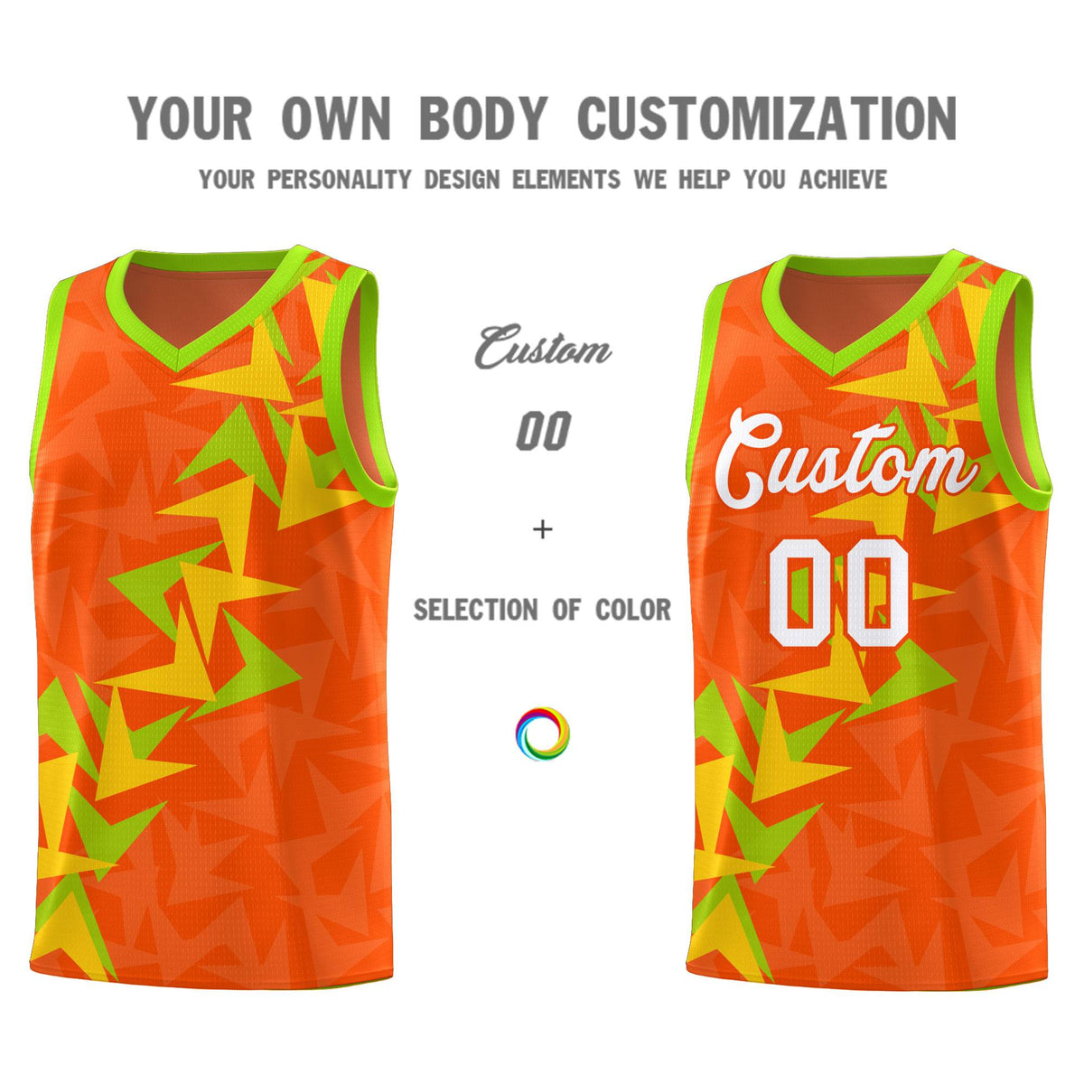 Custom Orange Boomerang Pattern Kits Basketball Jersey|KXKSHOP