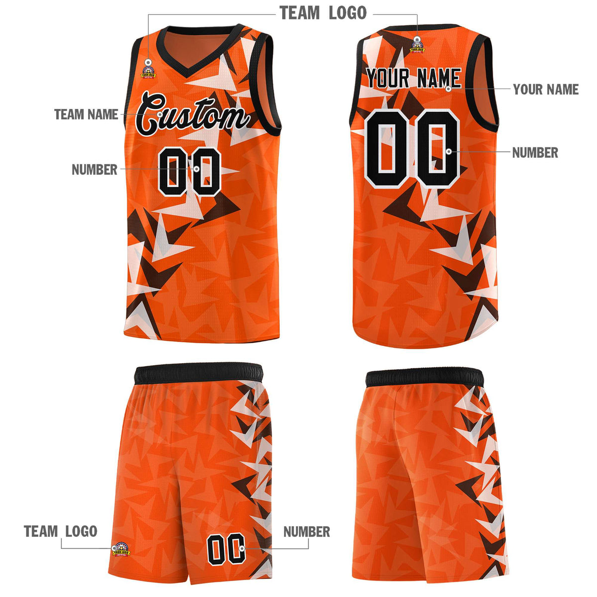 Custom Orange Boomerang Pattern Kits Basketball Jersey|KXKSHOP
