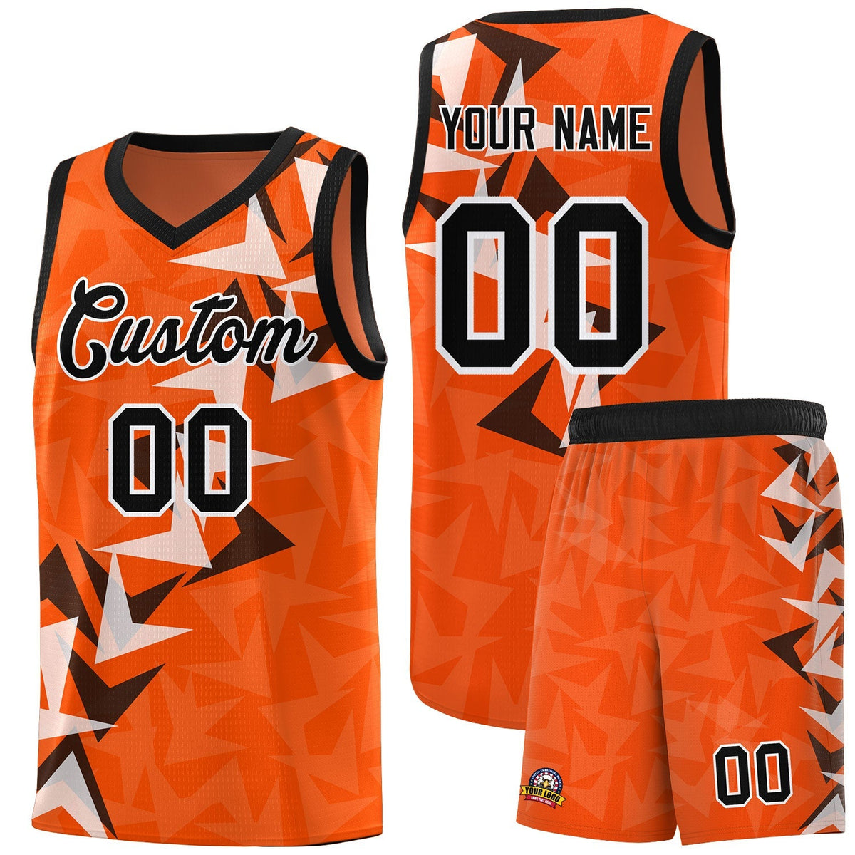 Custom Orange Boomerang Pattern Kits Basketball Jersey|KXKSHOP
