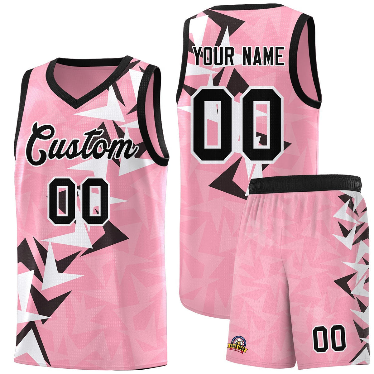Custom Light Pink Boomerang Pattern Kits Basketball Jersey|KXKSHOP