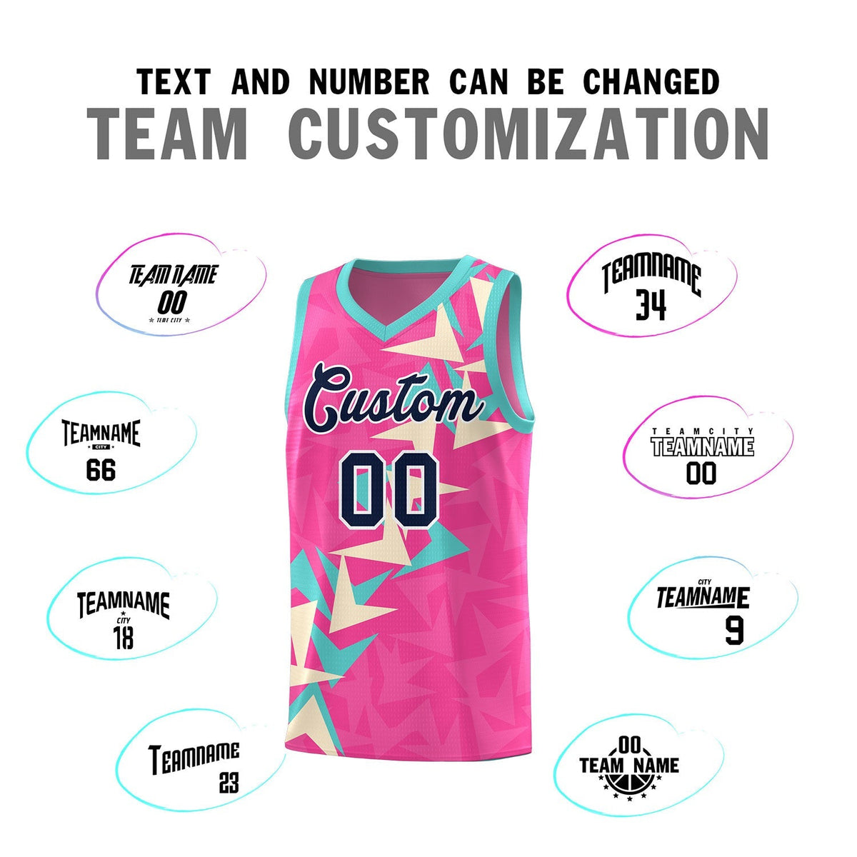 Custom Pink Boomerang Pattern Kits Basketball Jersey|KXKSHOP