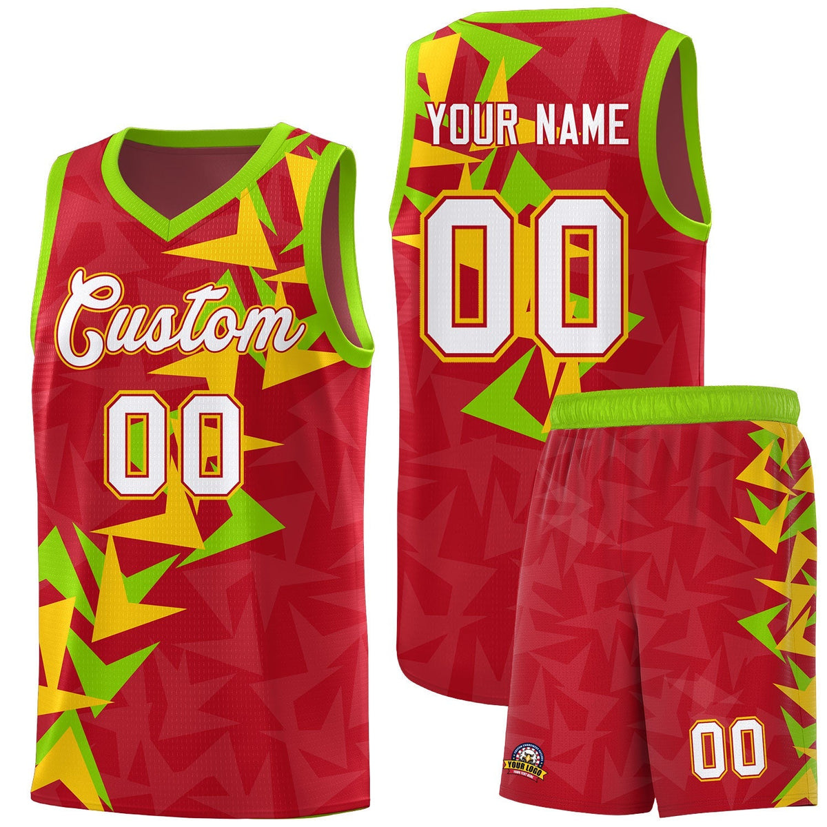 Custom Red Boomerang Pattern Kits Basketball Jersey|KXKSHOP