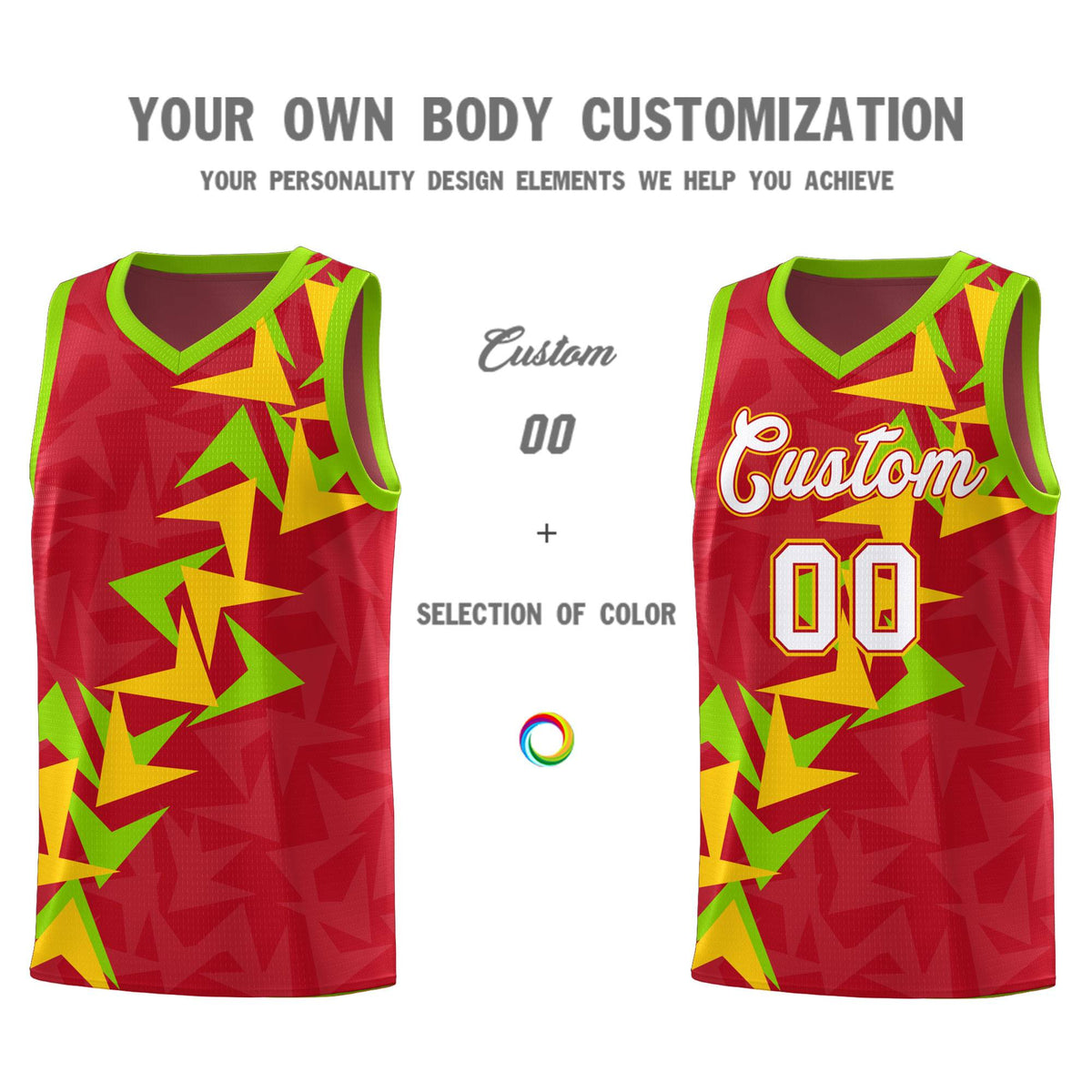 Custom Red Boomerang Pattern Kits Basketball Jersey|KXKSHOP